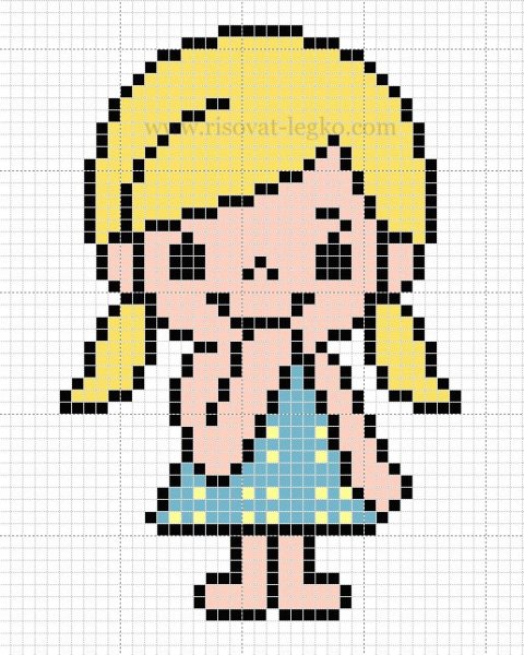 Рисунки по клеточкам Дева