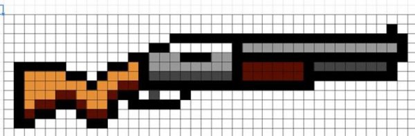 Рисование по клеточкам оружие