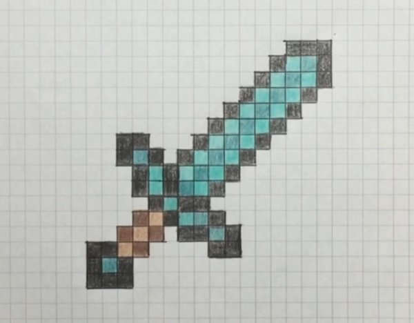 Рисование по клеточкам оружие