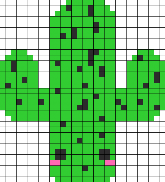 Кактус по клеточкам маленький