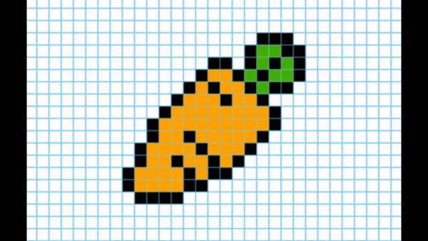 Морковь из МАЙНКРАФТА по клеточкам