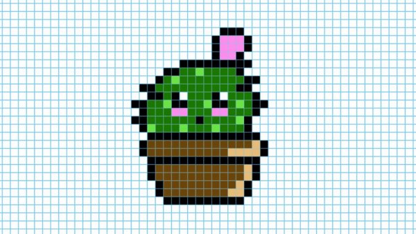 Кактус по клеточкам