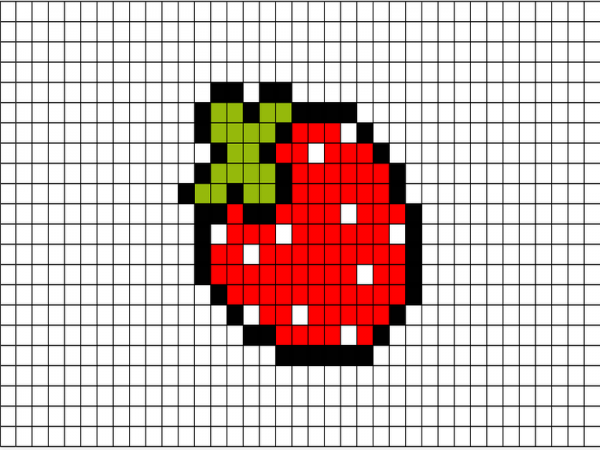 Рисование по клеточкам фрукты