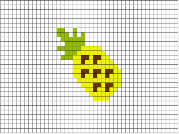 Рисование по клеточкам фрукты