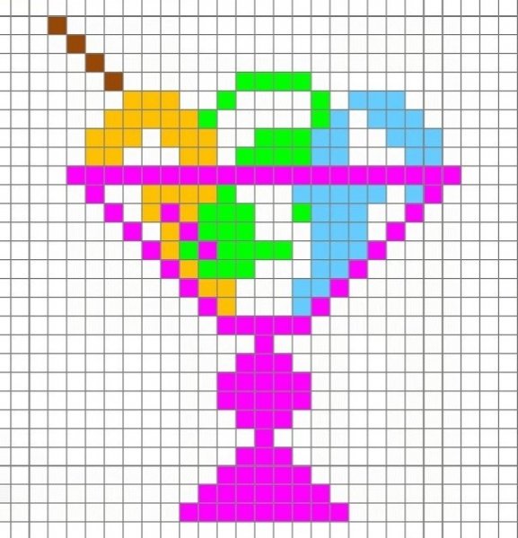 Рисование по клеточкам мороженка