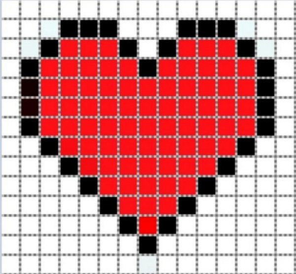 Сердечко по клеткам