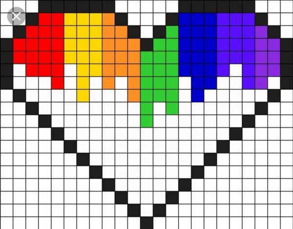 Рисовать по клеточкам сердечко