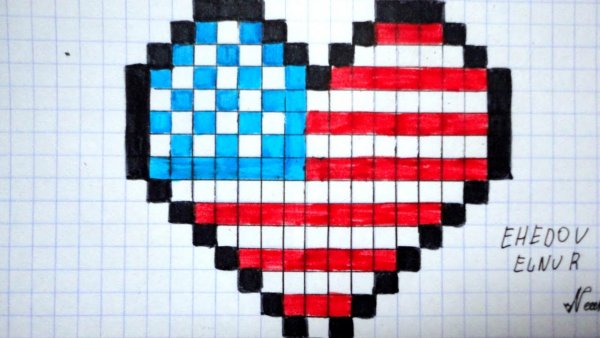 Рисование по клеточкам сердце