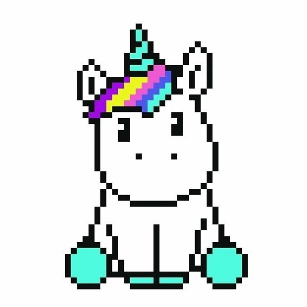 Рисунки по клеткам Единорог