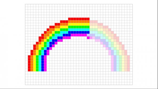 Клеточки для рисования радужные