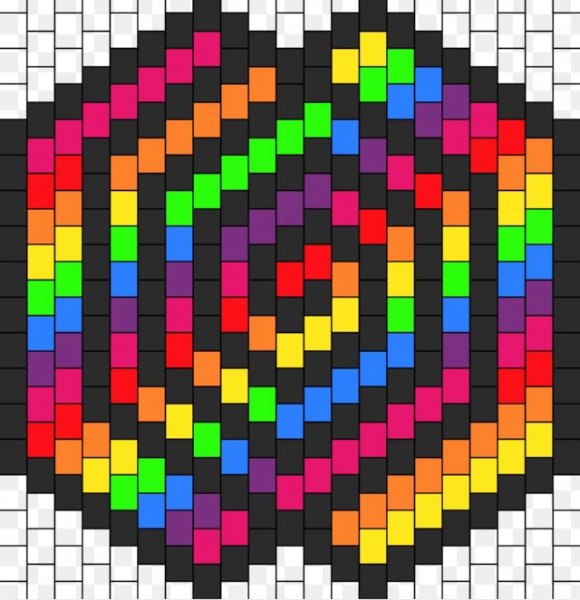 Рисование по клеточкам Радужное