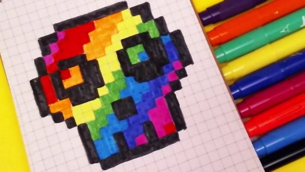 Рисунки по клеточкам радужные