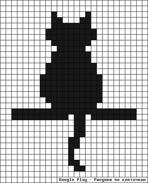 Рисование по клеточкам черно белое