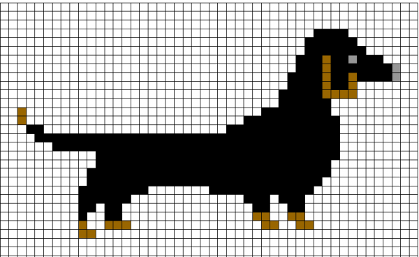 Рисунки по клеточкам собачки