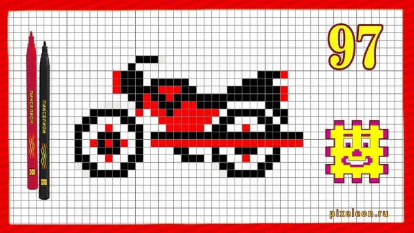 Рисунки по клеточкам мотоциклы