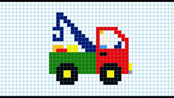 Рисование по клеточкам для детей машинки