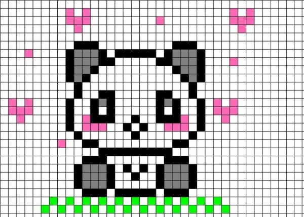 Рисунки по клеткам Панда