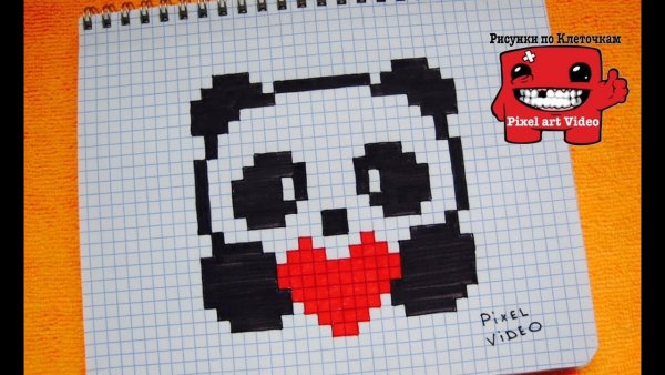 Рисунки по клеточкам пандычка