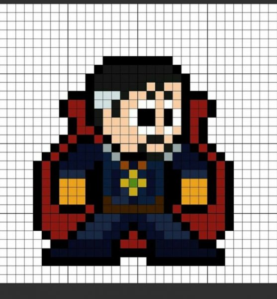 Рисование по клеточкам Марвел