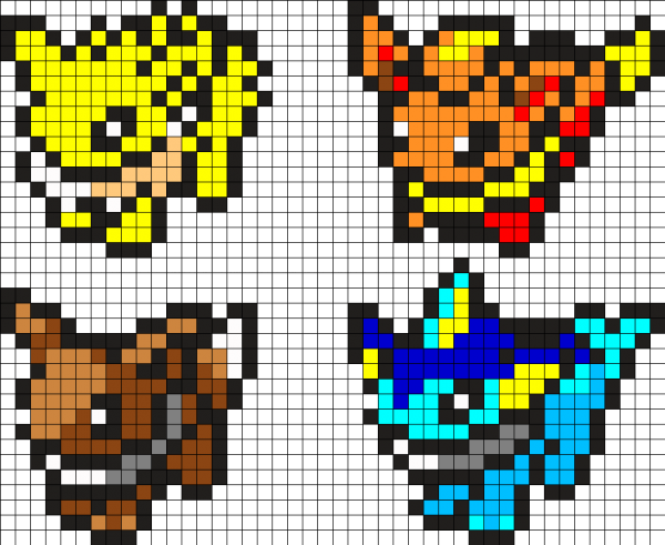 Покемоны в клетку маленькие