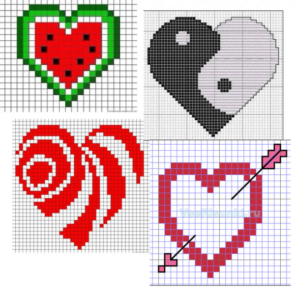 Сердечко помклеточкам