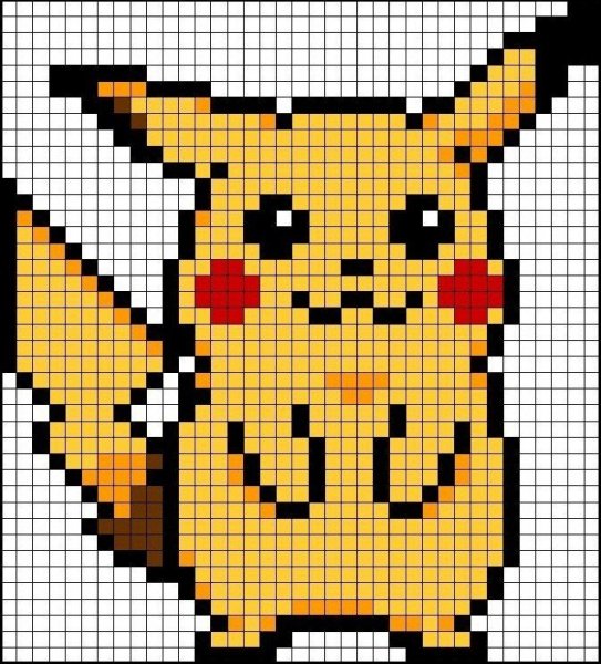 Пикачу покемон пиксель арт