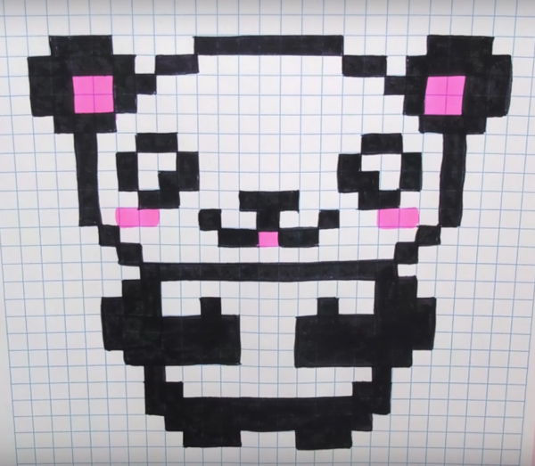 Рисунки в клеточку в тетради лёгкие