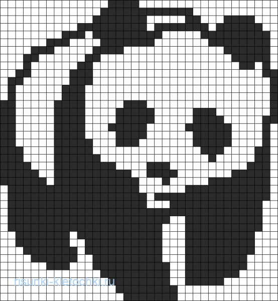 Панда рисование по клеткам