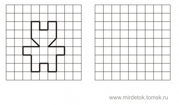 Рисунки по клеточкам для малышей