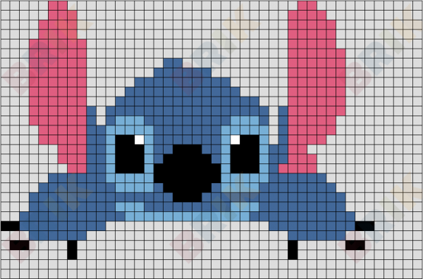 Стич по клеткам в тетради