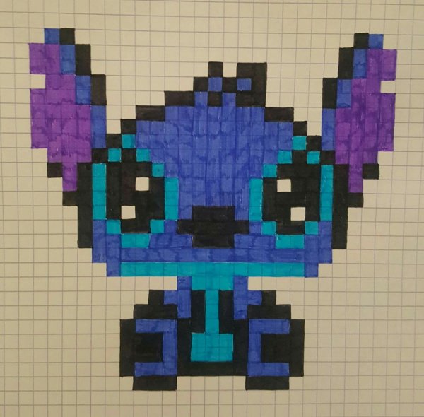 Стич по клеткам в тетради