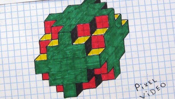 Объемные фигуры по клеточкам в тетради