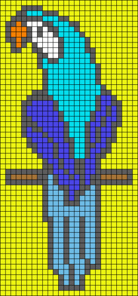 Попугай по клеточкам в тетради