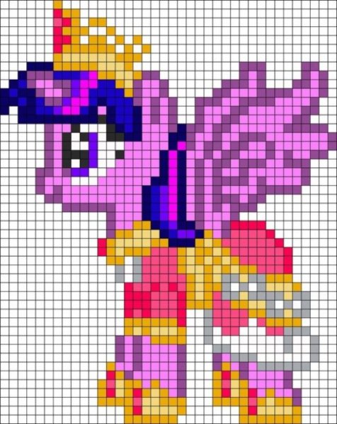Рисование по клеткам пони