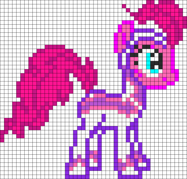 Рисование по клеточкам пони