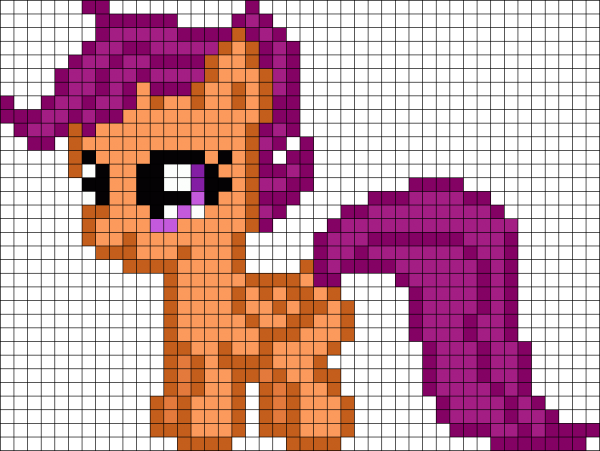 Рисунки по клеточкам пони маленькие