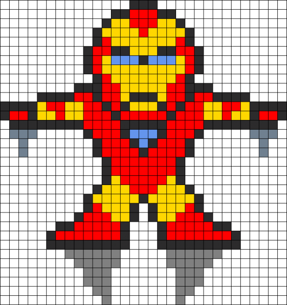 Perler Beads схемы Iron man