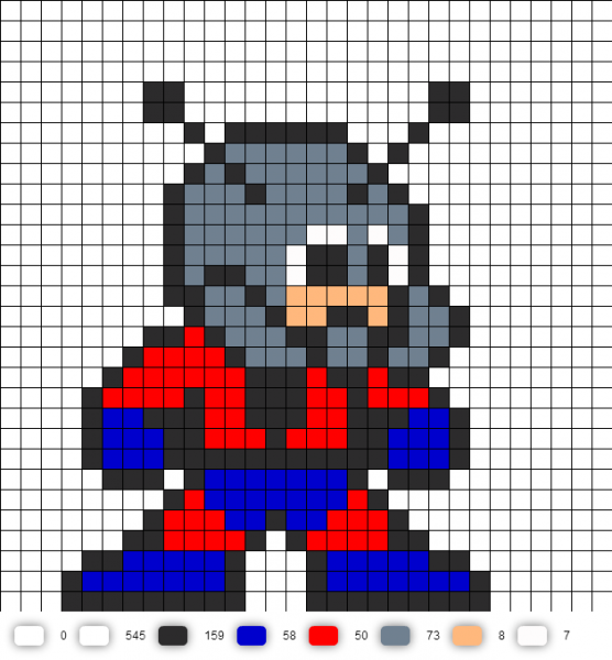 Рисование по клеточкам Супергерои