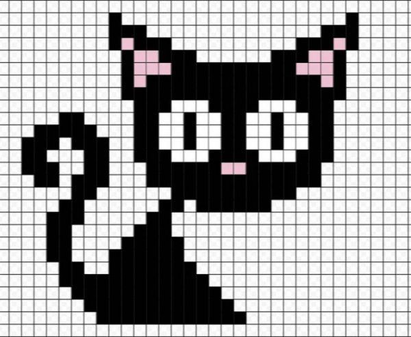 Рисование по клеткам кошка