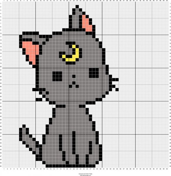 Рисование по клеточкам кошка