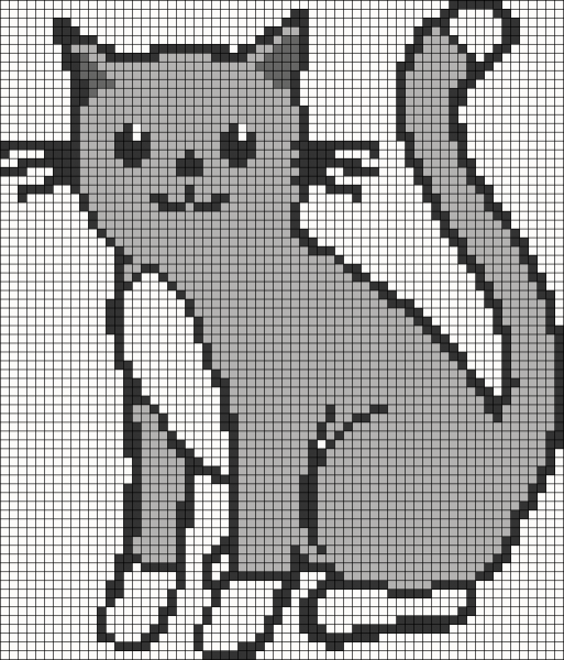 Рисунки по клеточкам кошки