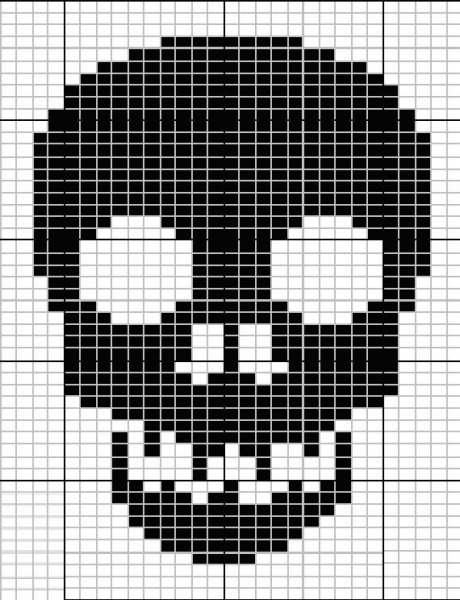 Рисование по клеточкам череп