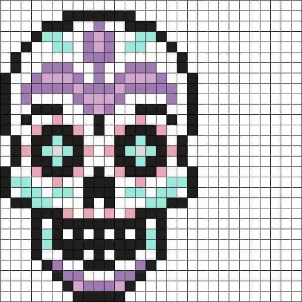 Череп по клеточкам маленький