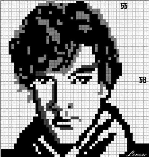 Рисунки по клеточкам портреты людей