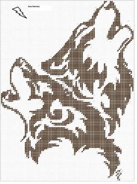 Рисунки по клеточкам волк маленький