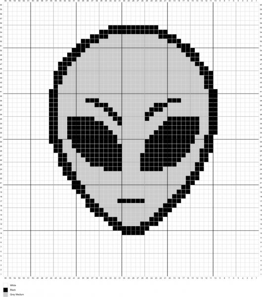 Вышивка пришелец крестиком