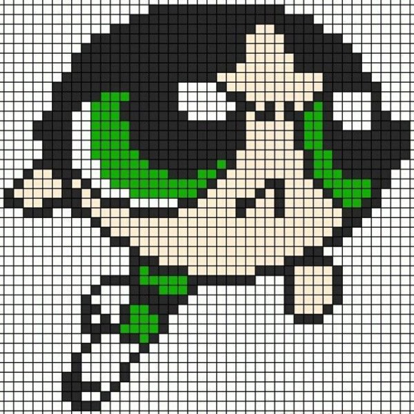 Рисунки по клеточкам зелёные