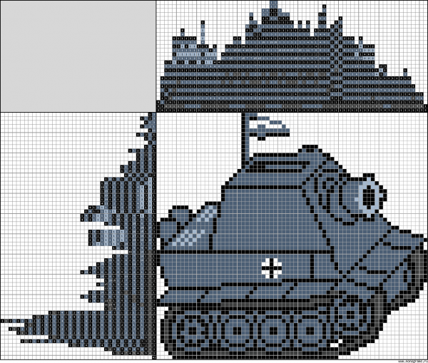 Рисование по клеткам танк