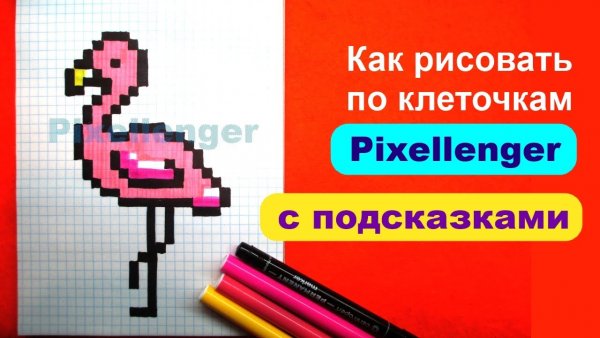 Рисование по клеточкам Фламинго