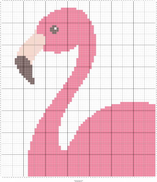 Схема вышивки крестом Фламинго